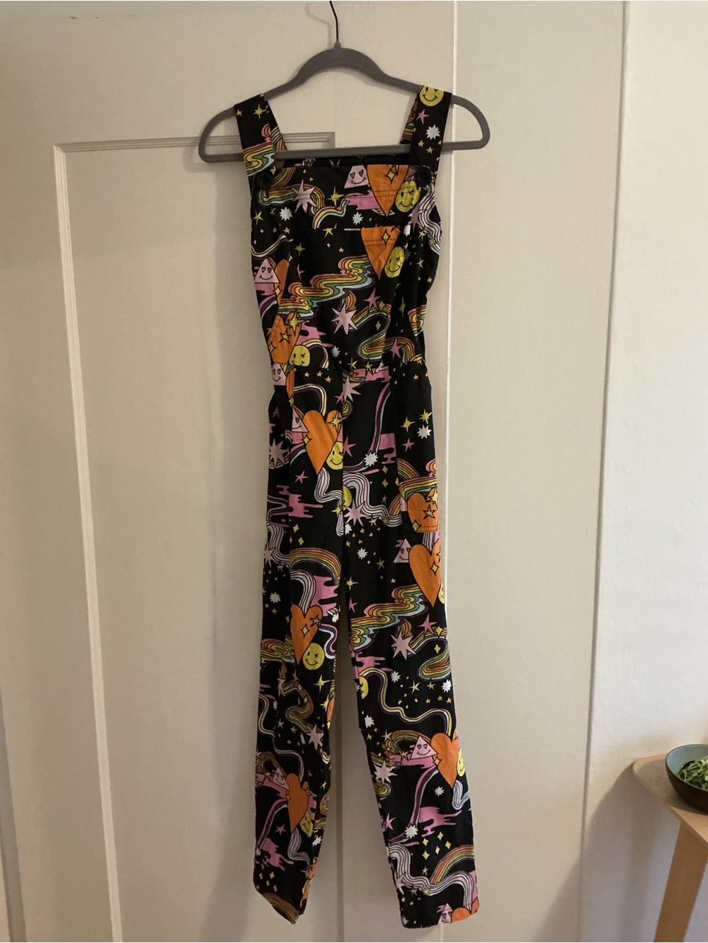Nooworks Women’s Black Patterned Jumpsuit with Colorful Celestial Print